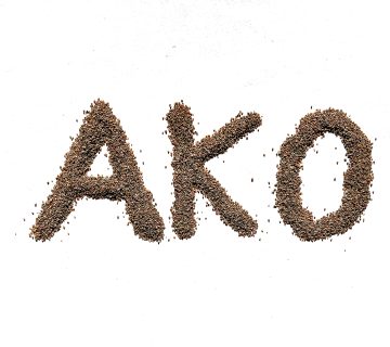 حروف AKO ساخته شده با شن گارنت قرمز با دانه‌بندی دقیق و کیفیت بالا سندبلاست با گارنت